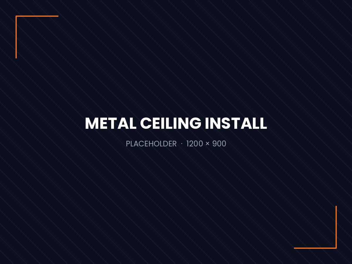 Metal ceiling installation in progress